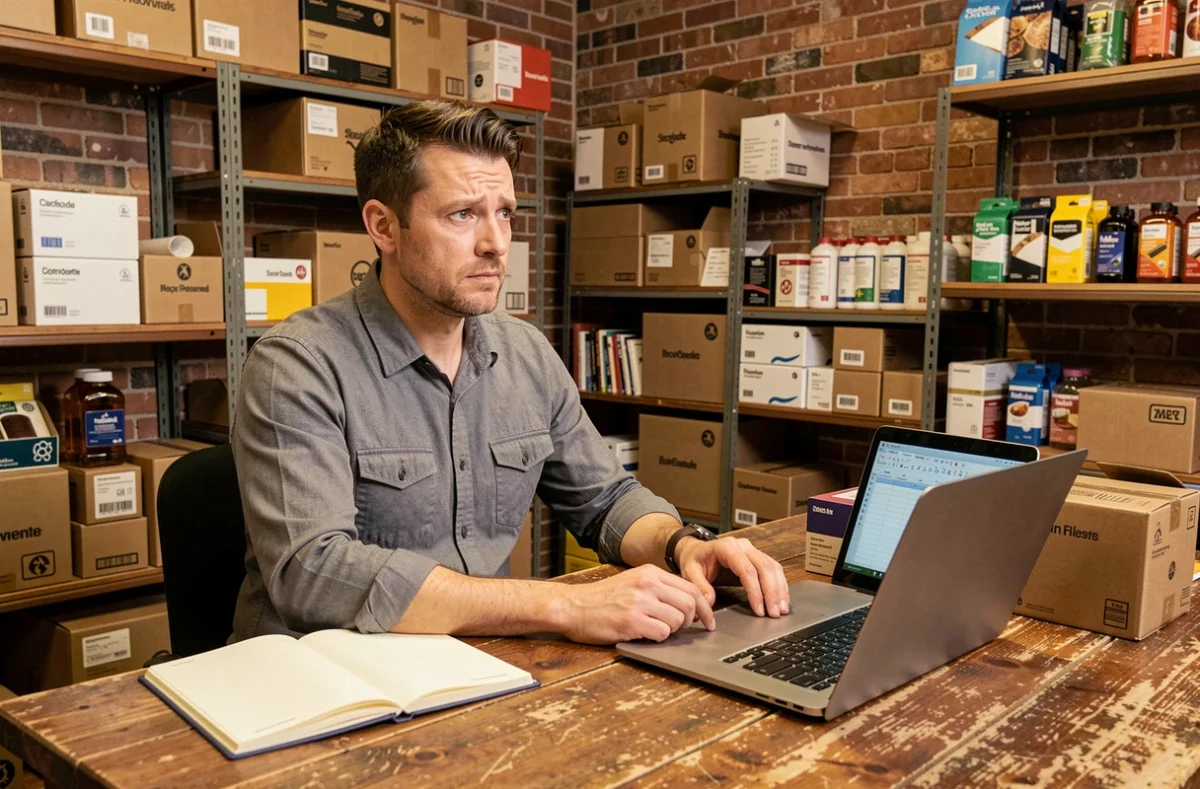 Un propriétaire de petite entreprise réfléchissant à la gestion de sa relation client sans logiciel complexe